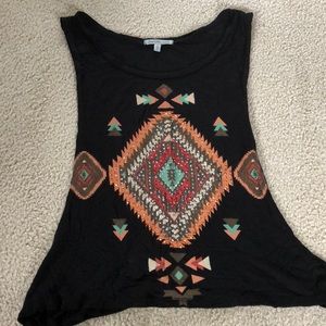 Aztec cutoff tank top